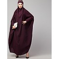 Long cuff ready to wear Jilbab in one piece- Wine
